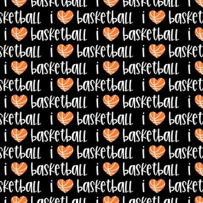 I love basketball - basketball heart - black - LAD20