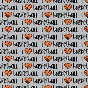 I love basketball - basketball heart - grey - LAD20