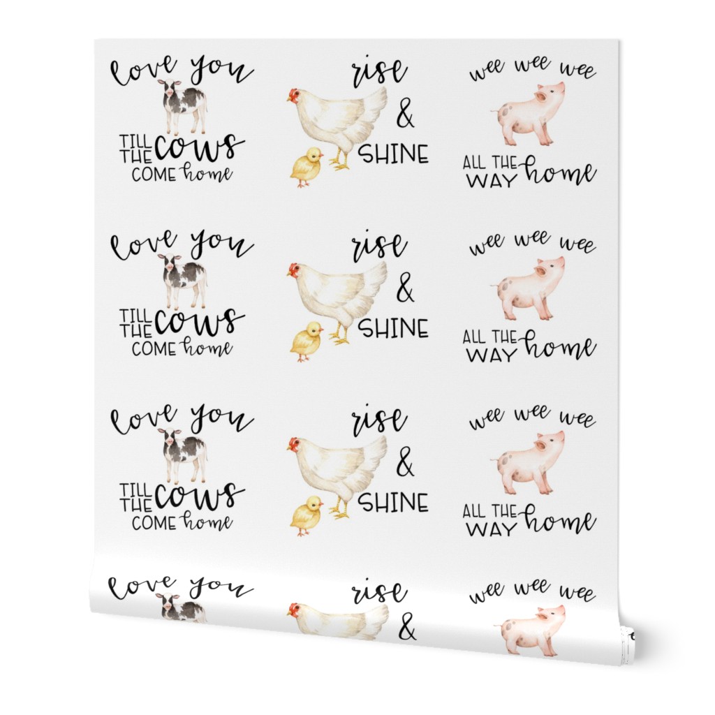 Farm//Love you till the cows come home//Wee Wee Wee//Rise & Shine - 6 to 1 Yard (54 inch)