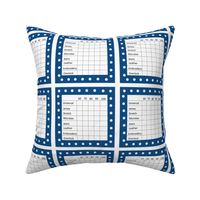 6´´ Sewing needles cushion 3 with white polkadots on blue passementerie