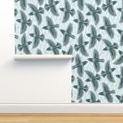 Doves in pine and mint