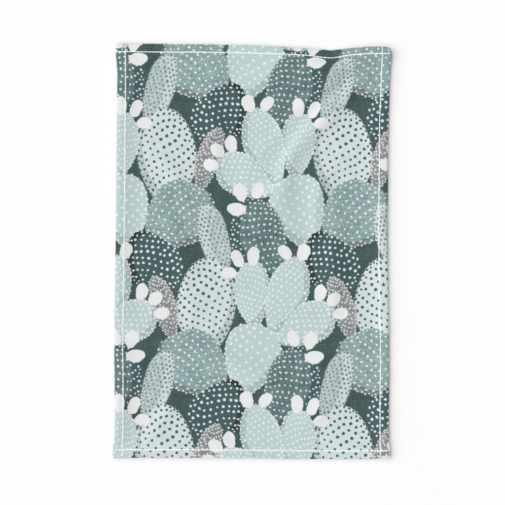 Polka dotted cacti pine and mint - medium size