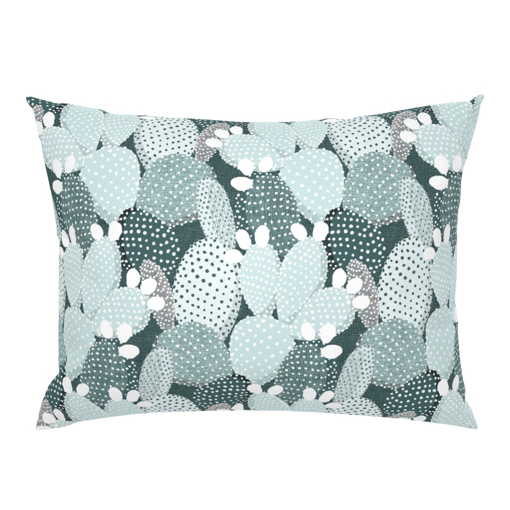 Polka dotted cacti pine and mint - medium size