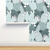 Polka dotted cacti pine and mint - medium size