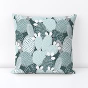 Polka dotted cacti pine and mint - medium size