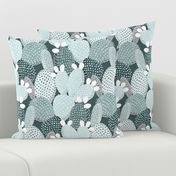 Polka dotted cacti pine and mint - medium size