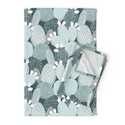 Polka dotted cacti pine and mint - medium size