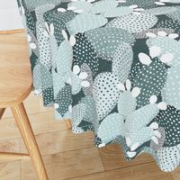 Polka dotted cacti pine and mint - medium size