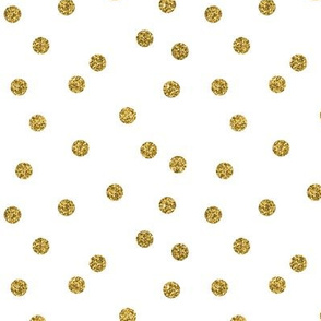 Gold Glitter Dots white
