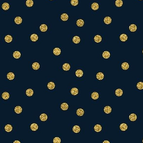 Gold Glitter Dots navy