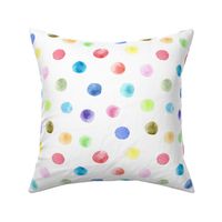 Watercolor rainbow polka dot ★ painted colorful dots for modern nursery