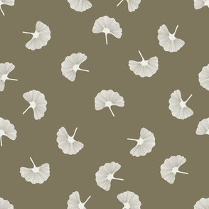 gingko leaf fabric - muted neutral fabric, trendy kids room fabric - sfx0620 aloe