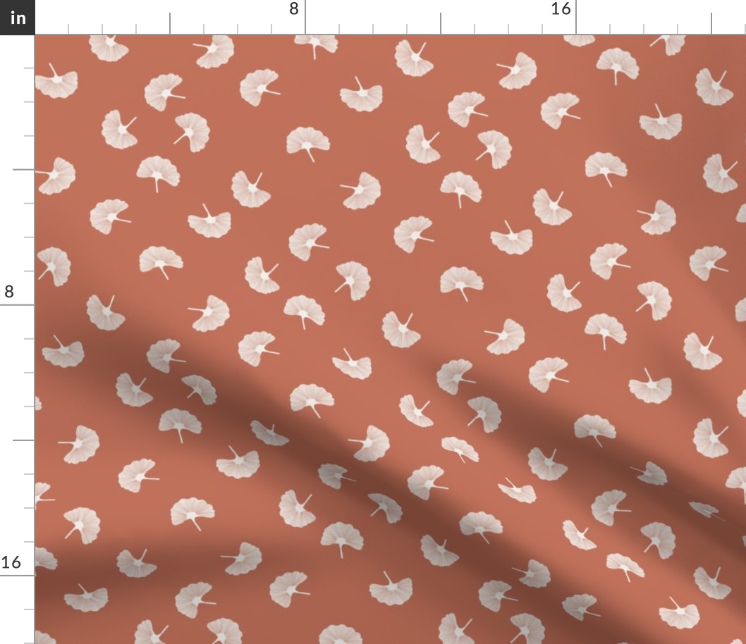 gingko leaf fabric - muted neutral fabric, trendy kids room fabric - sfx1436 apricot
