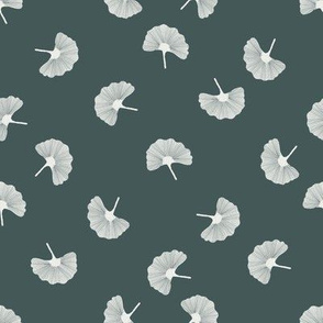 gingko leaf fabric - muted neutral fabric, trendy kids room fabric - sfx5914 spruce