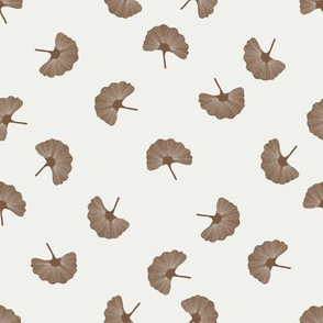 gingko leaf fabric - muted neutral fabric, trendy kids room fabric - sfx1033 toffee