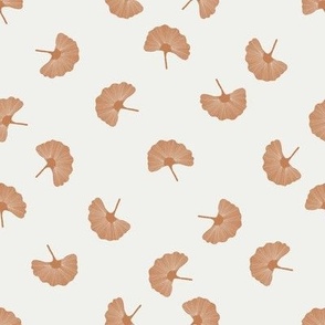 gingko leaf fabric - muted neutral fabric, trendy kids room fabric - sfx1346 caramel