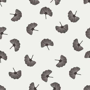 gingko leaf fabric - muted neutral fabric, trendy kids room fabric - sfx1111 coffee