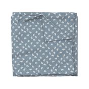 gingko leaf fabric - muted neutral fabric, trendy kids room fabric - sfx4013 denim