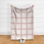Distressed Windowpane Plaid - Linen and Grunge Texture in Blus, Rust and Cream