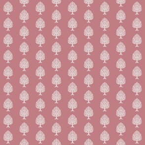 SMALL tree block print fabric - blockprint fabric, indian fabric, home decor - sfx1610 dusty rose