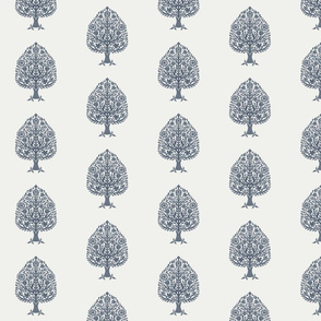 MEDIUM tree block print fabric - blockprint fabric, indian fabric, home decor - sfx3928 indigo