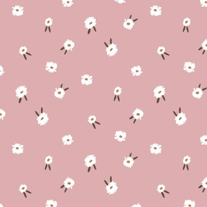 ditsy daisy fabric - simple floral fabric, prairie fabric - powder pink sfx1611