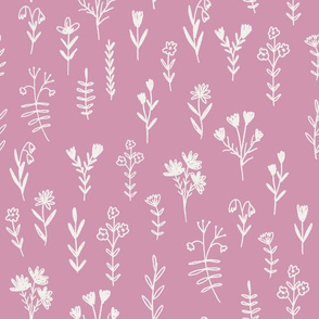 wildflower fabric - prairie girl fabric, muted nursery fabric - orchid sfx2210