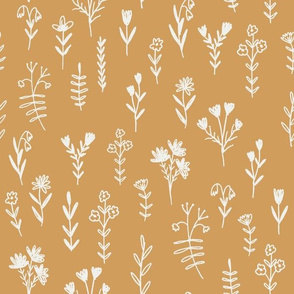 wildflower fabric - prairie girl fabric, muted nursery fabric - sfx1144 oak leaf