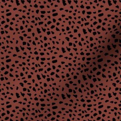 Animal print love brush boho cheetah spots and ink dots hand drawn modern cheetah dalmatian fur  pattern Scandinavian style soft stone red SMALL