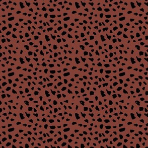 Animal print love brush boho cheetah spots and ink dots hand drawn modern cheetah dalmatian fur  pattern Scandinavian style soft stone red SMALL