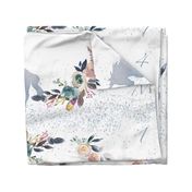 Milestone blanket - Unicorn Floral - Silver