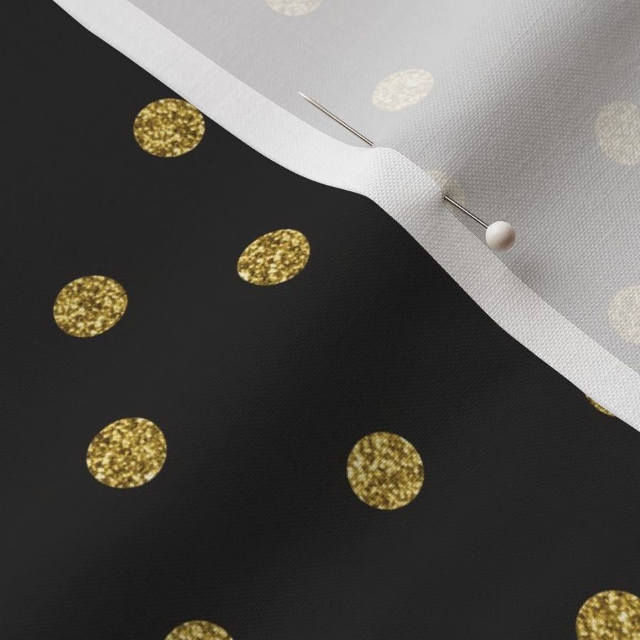 Gold Glitter Dots Black