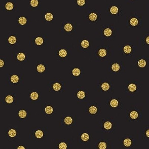 Gold Glitter Dots Black