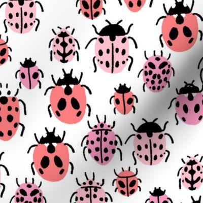 Ladybird fabric - ladybug fabric, nature fabric, spring fabric, bugs and insects fabric - brights