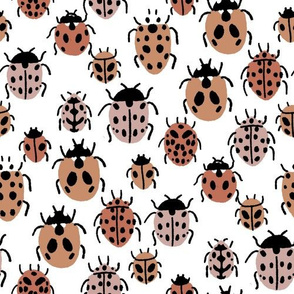 Ladybird fabric - ladybug fabric, nature fabric, spring fabric, bugs and insects fabric - muted