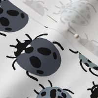 Ladybird fabric - ladybug fabric, nature fabric, spring fabric, bugs and insects fabric -  dark