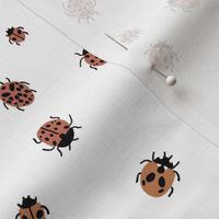 ladybird mini fabric - ditsy ladybird fabric, ladybugs - muted