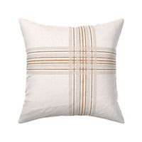 Distressed Windowpane Plaid - Linen and Grunge Texture in Cream, Almond and Brass