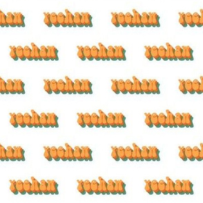 yeehaw fabric - country fabric, internet memes fabric, 70s fabric, retro fabric, retro text fabric - orange