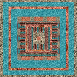 Turquoise Framed Quilt Block