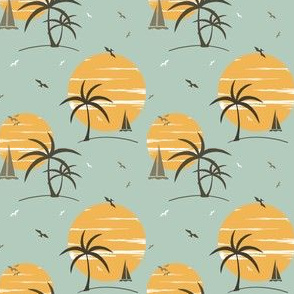 Sail Away Gumleaf|Island Sailboat Palm|Renee Davis