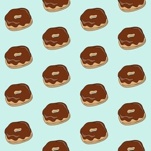 chocolate glazed donut fabric - donut fabric, food fabric, chocolate fabric - light