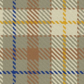 Thin Cross Plaid in Cocoa Brown and Cream