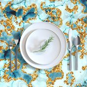 Marble glitter gold teal textured