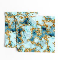 Marble glitter gold teal textured