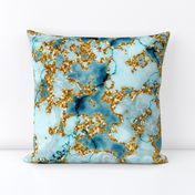 Marble glitter gold teal textured