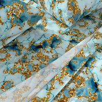 Marble glitter gold teal textured