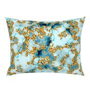 Marble glitter gold teal textured