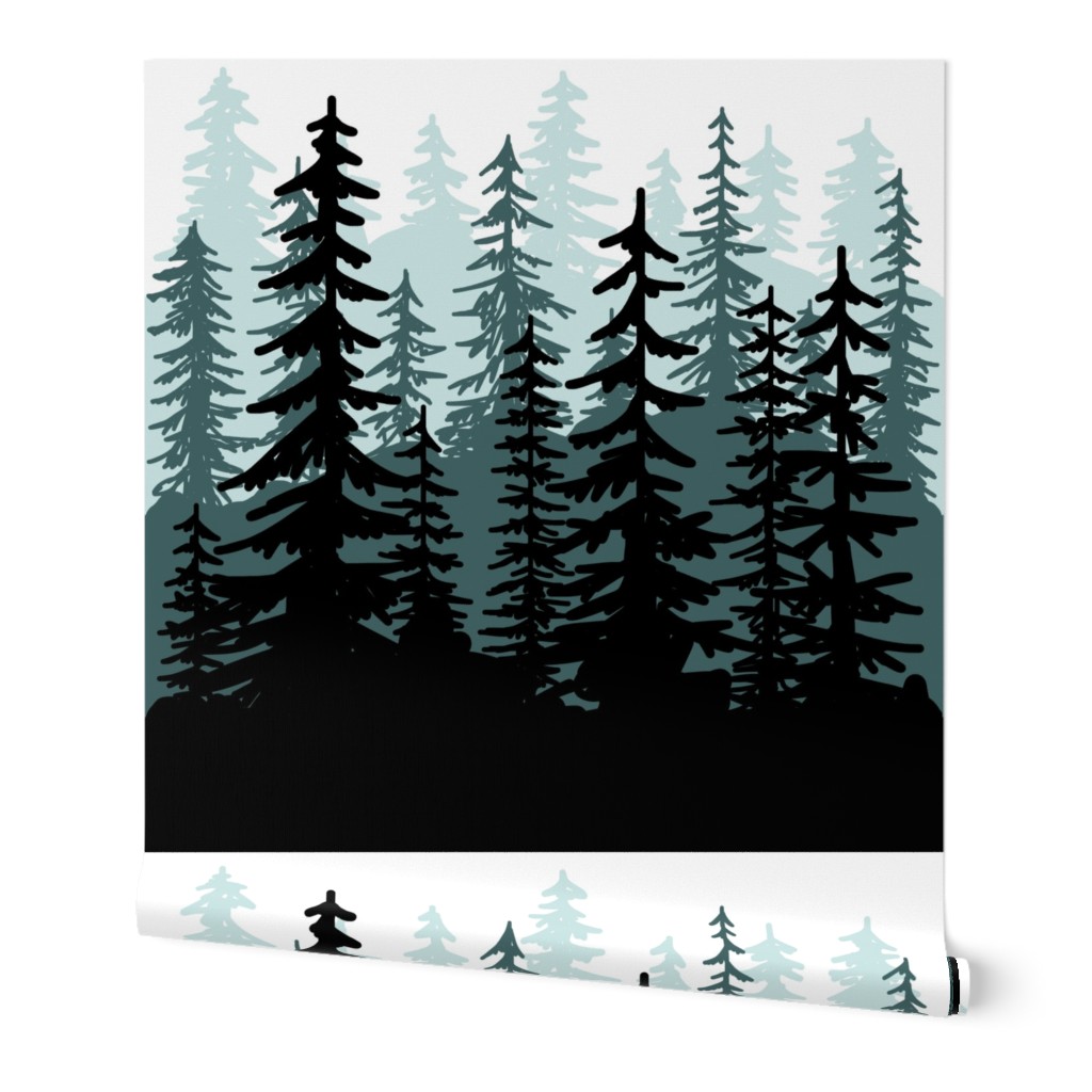 Minty Pines Pillow - 18 inch