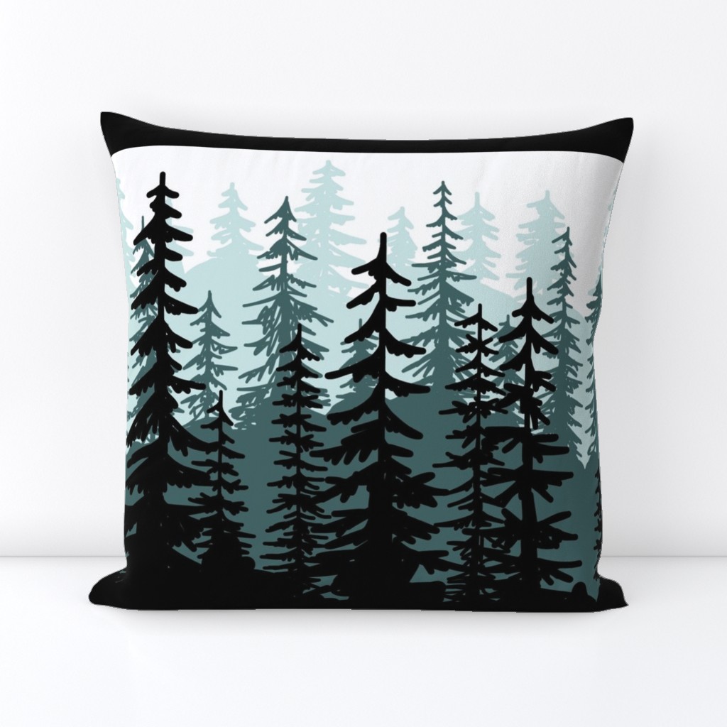 Minty Pines Pillow - 18 inch